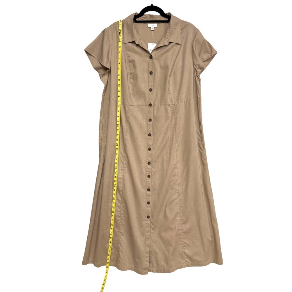 J Jill Button-Front Maxi Dress, Size XL, A-Line, Cap Sleeves, Tencel Cotton NEW - Picture 5 of 11